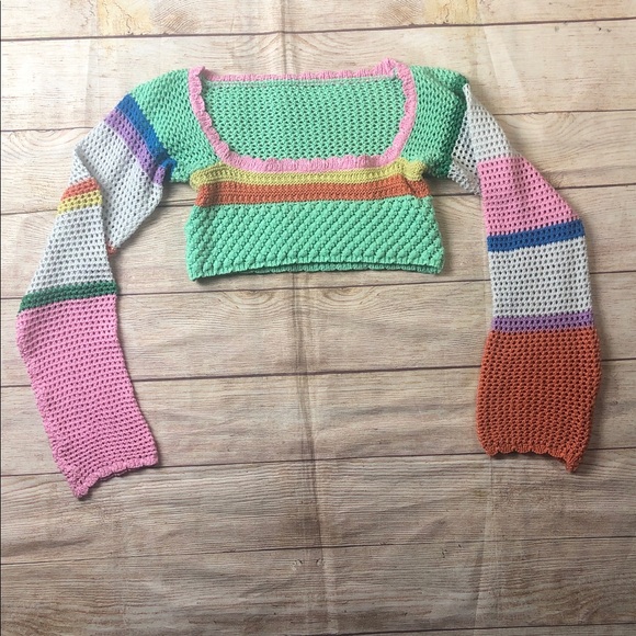 Tops - Colorful Crochet Crop Top